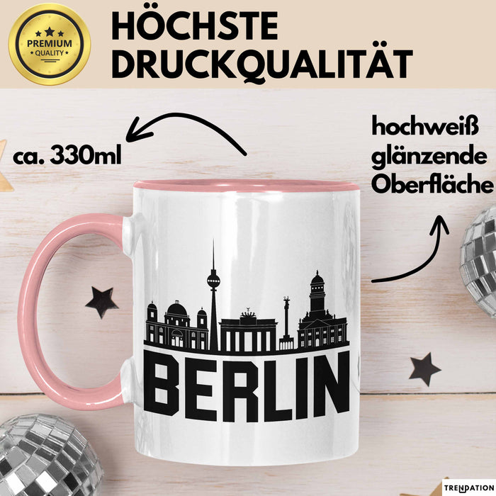 Berlin Tasse Geschenk Stadt Deutschland Hauptstadt Becher Rosa Trendation