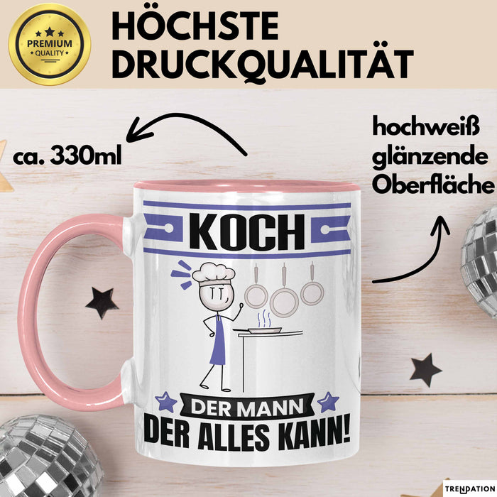 Koch Tasse Geschenk für Koch Der Mann Der Alles Kann Geschenkidee zum Geburtstag Rosa Trendation
