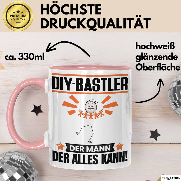 DIY-Bastler Tasse Geschenk für DIY-Bastler Der Mann Der Alles Kann Geschenkidee zum Geburtstag Rosa Trendation