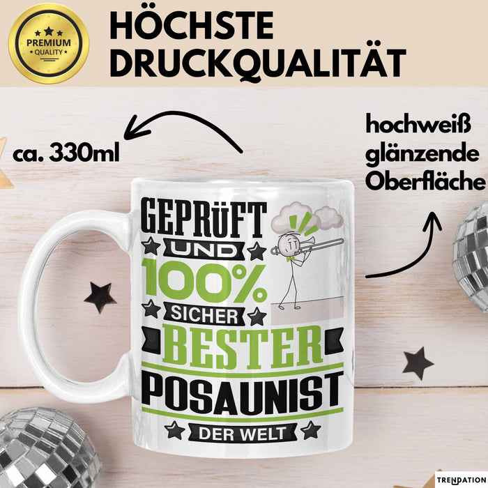 Posaunist Geschenk Lustiger Spruch für Posaunist Geschenkidee Bester Posaunist Der Welt Weiß Trendation