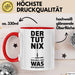 Handwerker Reparateur Tasse Geschenk Lustige Geschenkidee Spruch Der Tut Nix Der Will Nur Was Reparieren Rot Trendation