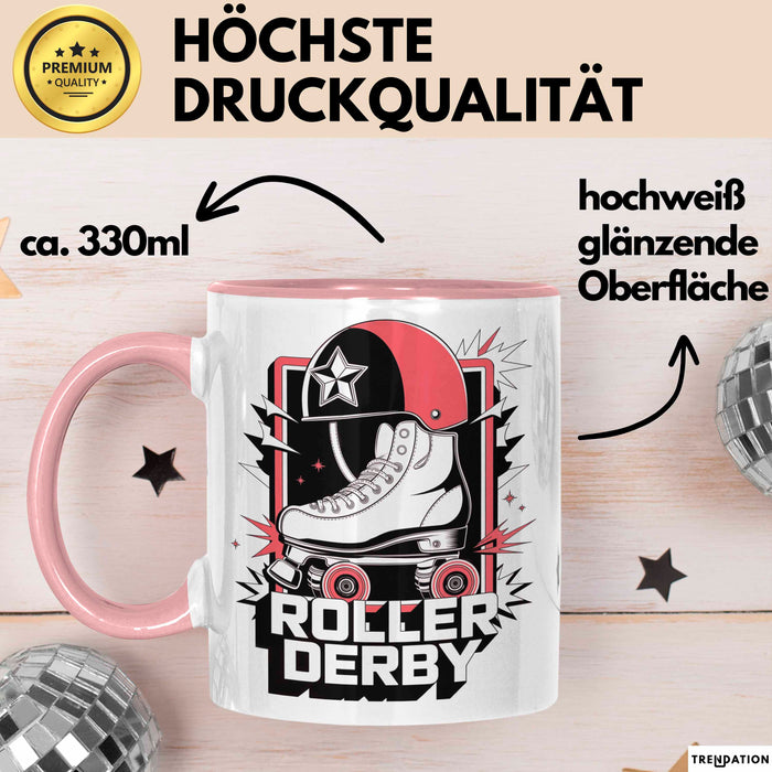 Roller Derby Spieler Tasse Geschenk Lustige Geschenkidee Spruch Für Derby Fans Rosa Trendation