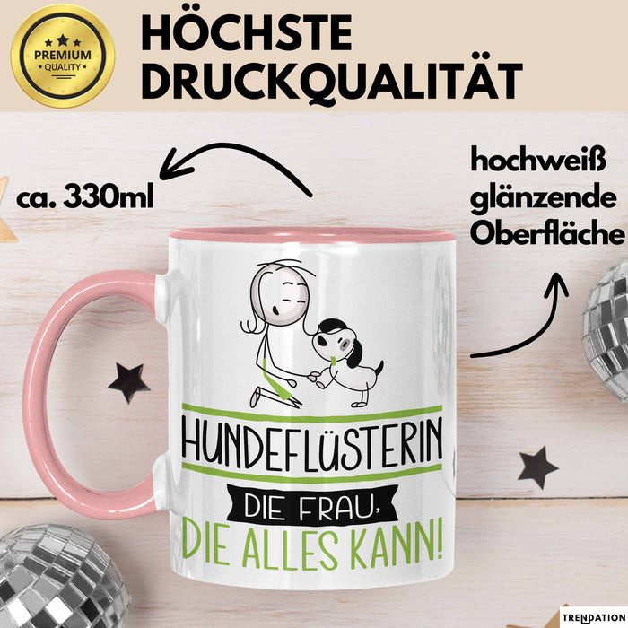 Hundeflüsterin Geschenk Tasse Becher Die Frau Die Allen Kann Geschenkidee für eine Hundeflüsterin Lustig Rosa Trendation