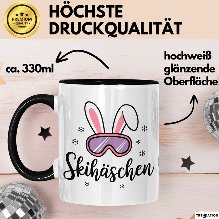 Skifahren Skifahrer Tasse Geschenk Skihäschen Geschenkidee Geschenkidee Lustig Trendation