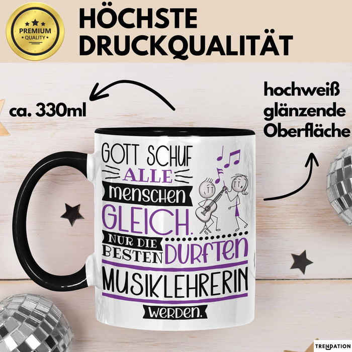 Musiklehrerin Geschenk Becher Tasse Gott Schuf Alle Menschen Gleich Nur Die Besten Durfeten Musiklehrerin Werden Geschenkidee Lustig Trendation