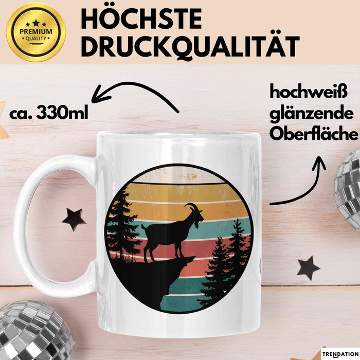 Ziegenbauer Ziegen Tier Retro Tasse Geschenk Lustige Geschenkidee Spruch Weiß Trendation