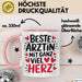 Aerztin Tasse Geschenk Beste Aerztin Mit Ganz Viel Herz Geschenkidee Beruf Rosa Trendation