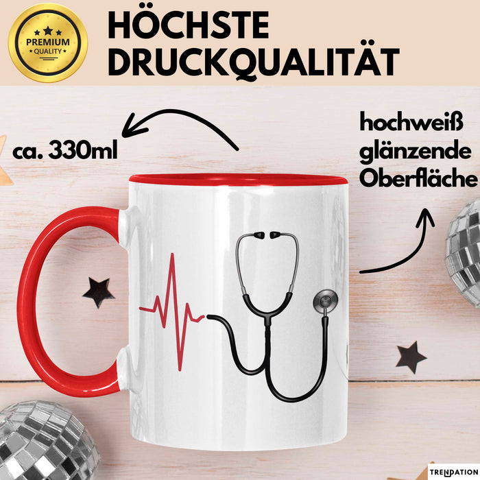Arzt Tasse Geschenkidee Medizinischer Profi Lustiger Spruch Geschenkidee Lustig Rot Trendation