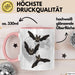 Halloween Tasse Geschenk Fledermäuse Vollmond Grafik Geschenkidee Rosa Trendation