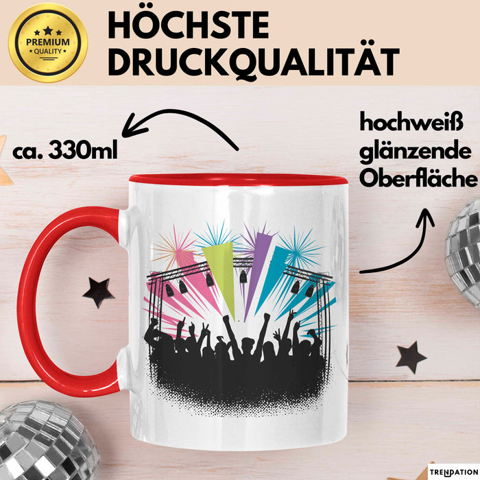 Festivalgänger Tasse Geschenkidee für Live Musik Süchtige Rot Trendation