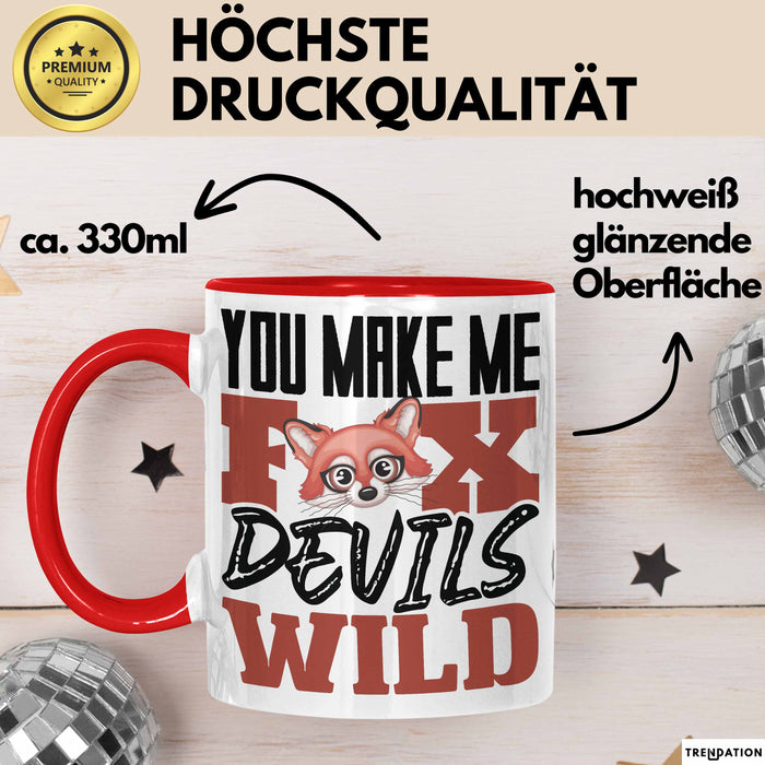 Fuchs Tasse Geschenk Fox Devils Wild Spruch Lustige Geschenkidee Rot Trendation