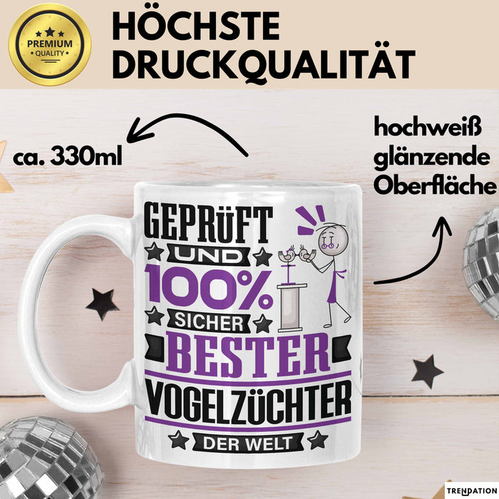 Vogelzüchter Geschenk Lustiger Spruch für Vogelzüchter Geschenkidee Bester Vogelzüchter Der Welt Weiß Trendation