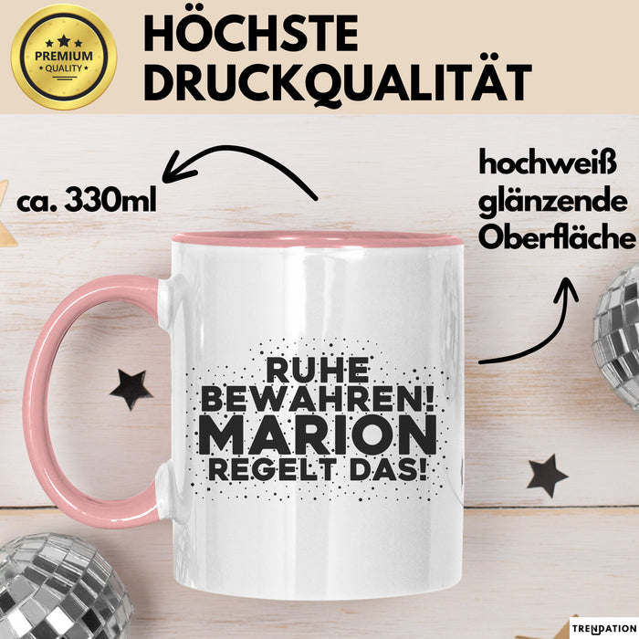 Marion Tasse Ruhe Bewahren! Marion Regelt Das! Geschenk