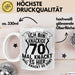 70er Geburtstag Geschenk Männer Frauen Ich Bin Knackige 70 Tasse Geschenkidee Lustiger Spruch Opa 70. Geburtstag Kaffee-Becher Weiß Trendation