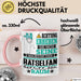 Rätselfan Geschenk Tasse Lustiger Spruch Erheben Sie Sich Der Rätselfan Betritt den Raum Rosa Trendation