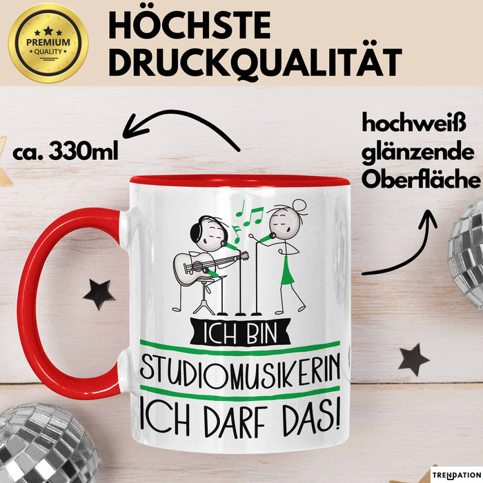 Geschenk für Studiomusikerin Tasse Lustige Geschenkidee Geburtstag Ich Bin Studiomusikerin Ich Darf Das Rot Trendation