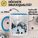 Wolf Tasse Geschenk Silhouetten Berglandschaft Vollmond Geschenkidee Blau Trendation