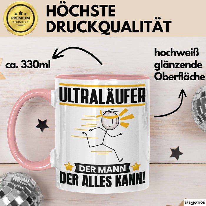 Ultraläufer Tasse Geschenk für Ultraläufer Der Mann Der Alles Kann Geschenkidee zum Geburtstag Rosa Trendation