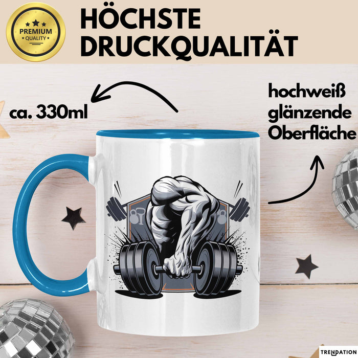 Fitness Enthusiast Tasse Geschenkidee für Fitnessliebhaber Blau Trendation