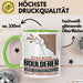 Boulderer Geschenk Tasse Ich Bin Boulderer Aber Sag Doch Einfach Superheld Lustige Geschenkdiee für Boulderer Kaffee-Becher Grün Trendation