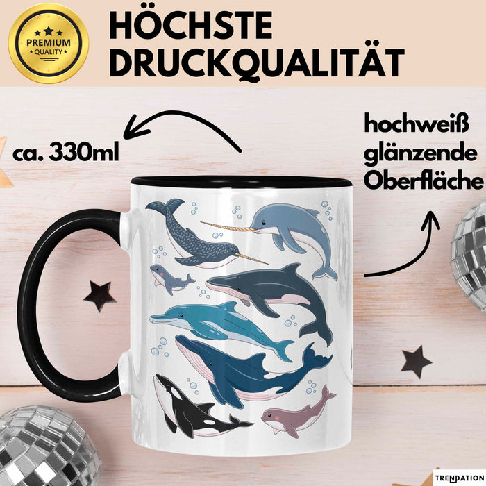 Wal Tier Tasse Geschenk Lustige Geschenkidee Spruch Schwarz Trendation