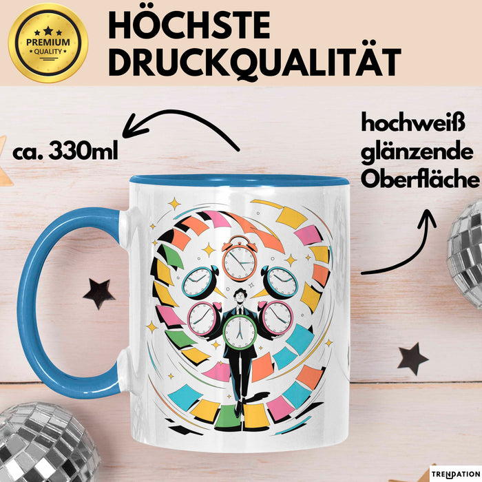 Projektmanager Tasse Geschenk Lustige Geschenkidee Spruch Für Deadline Jongleure Blau Trendation