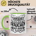 Frauchen Tasse Geschenk Hundebesitzerin Spruch Geschenkidee Kaffee-Becher Hunde Besitzerin Vorsicht Vor Dem Frauchen Der Hund Ist Harmlos Grün Trendation