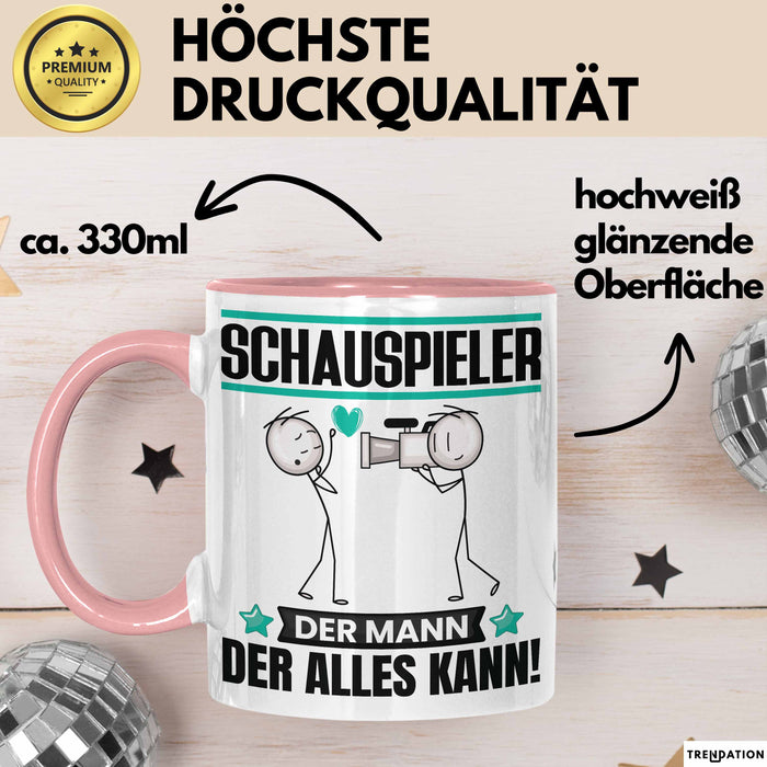 Schauspieler Tasse Geschenk für Schauspieler Der Mann Der Alles Kann Geschenkidee zum Geburtstag Rosa Trendation