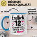 12 Geburtstag Teenager Tasse Geschenk Lustige Geschenkidee Spruch Endlich 12 Ich Kann Alles Ich Weiß Alles Ähm Mama Blau Trendation