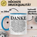 Danke Tasse Geschenk Lustige Geschenkidee Spruch Danke Blau Trendation