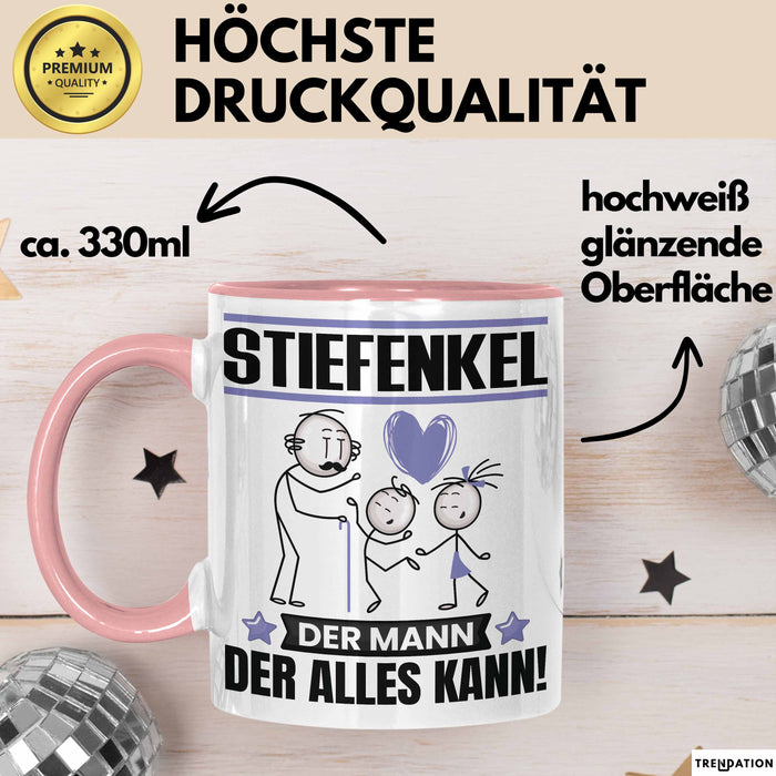 Stiefenkel Tasse Geschenk für Stiefenkel Der Mann Der Alles Kann Geschenkidee zum Geburtstag Rosa Trendation