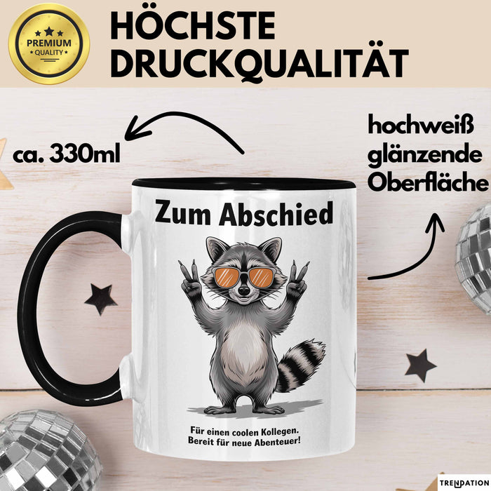 Büroarbeit Kollege Abschied Tasse Geschenk Lustige Geschenkidee Spruch Zum Abschied Für Einen Coolen Kollegen Trendation