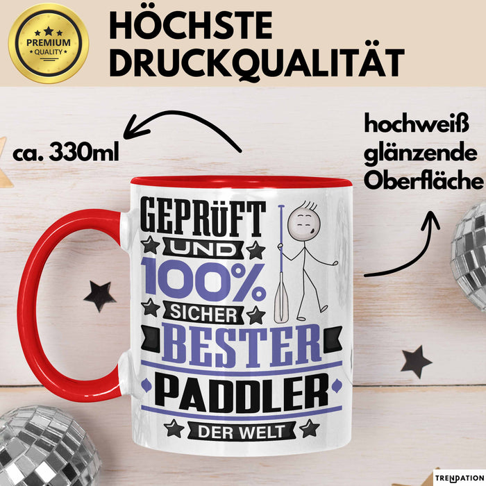 Paddler Geschenk Lustiger Spruch für Paddler Geschenkidee Bester Paddler Der Welt Rot Trendation