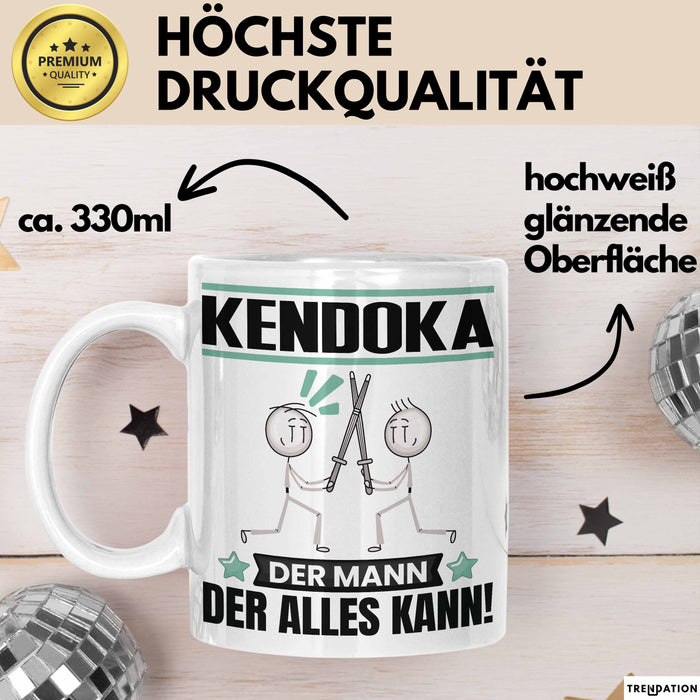 Kendoka Tasse Geschenk für Kendoka Der Mann Der Alles Kann Geschenkidee zum Geburtstag Weiß Trendation