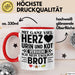 Krankenschwester Pflege Geschenk Tasse Mit Ganz Viel Herz Urin Und Kot Verdiene Ich Mein Täglich Brot Geschenkidee Kaffee-Becher Rot Trendation