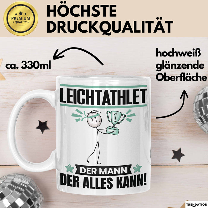 Leichtathlet Tasse Geschenk für Leichtathlet Der Mann Der Alles Kann Geschenkidee zum Geburtstag Weiß Trendation