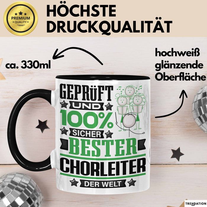 Chorleiter Geschenk Lustiger Spruch für Chorleiter Geschenkidee Bester Chorleiter Der Welt Schwarz Trendation