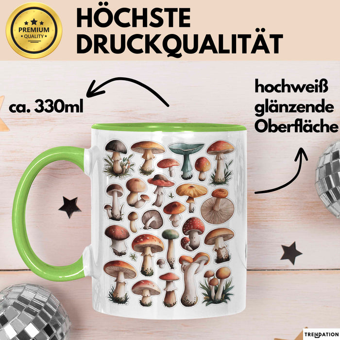 Pilzliebhaber Tasse Geschenkidee Pilz Fan Geschenkidee Lustig Grün Trendation