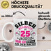 Silberhochzeit Tasse Geschenk Seit 25 Jahren Lustiger Spruch Humorvoll Weiß Trendation