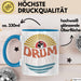 Drummer Schlagzeug-Spieler Geschenk Tasse Geschenkidee Kaffee-Becher Schlagzeuger Drum Bunte Grafik Blau Trendation