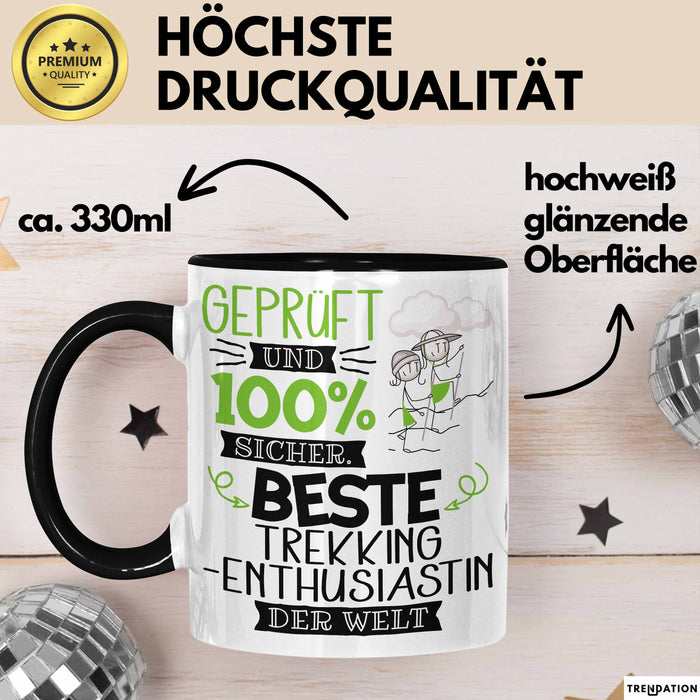 Beste Trekking-Enthusiastin Der Welt Tasse Geschenk für Eine Trekking-Enthusiastin Geprüft Und Sicher Geschenkidee Geburtstag Weihnachten Trendation