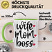 Tasse Wife Mom Boss Geschenkidee für Mütter und Ehefrauen Grün Trendation