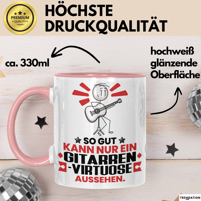 Gitarrenvirtuose Geschenk Tasse So Gut Kann Nur Ein Gitarrenvirtuose Aussehen Geschenkidee Kaffee-Becher Rosa Trendation