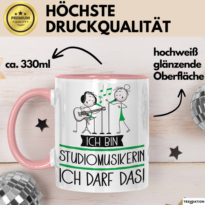 Geschenk für Studiomusikerin Tasse Lustige Geschenkidee Geburtstag Ich Bin Studiomusikerin Ich Darf Das Rosa Trendation