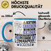 Pferdetherapeut Geschenk Tasse Lustiger Spruch Erheben Sie Sich Der Pferdetherapeut Betritt den Raum Blau Trendation