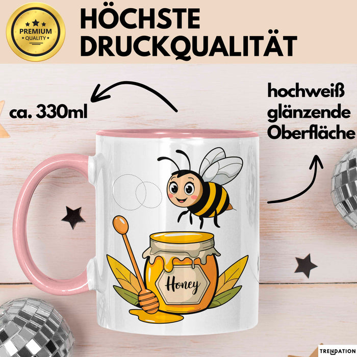 Bienenliebhaber Tasse Geschenkidee für Bestäuber Fan Rosa Trendation