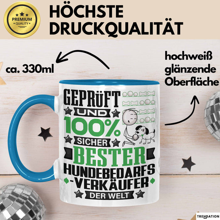 Hundebedarfsverkäufer Geschenk Lustiger Spruch für Hundebedarfsverkäufer Geschenkidee Bester Hundebedarfsverkäufer Der Welt Blau Trendation