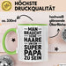 Papa Vatertag Tasse Becher Geschenk Lustige Geschenkidee Spruch Man Braucht Keine Haare Um Ein Super Papa Zu Sein Grün Trendation