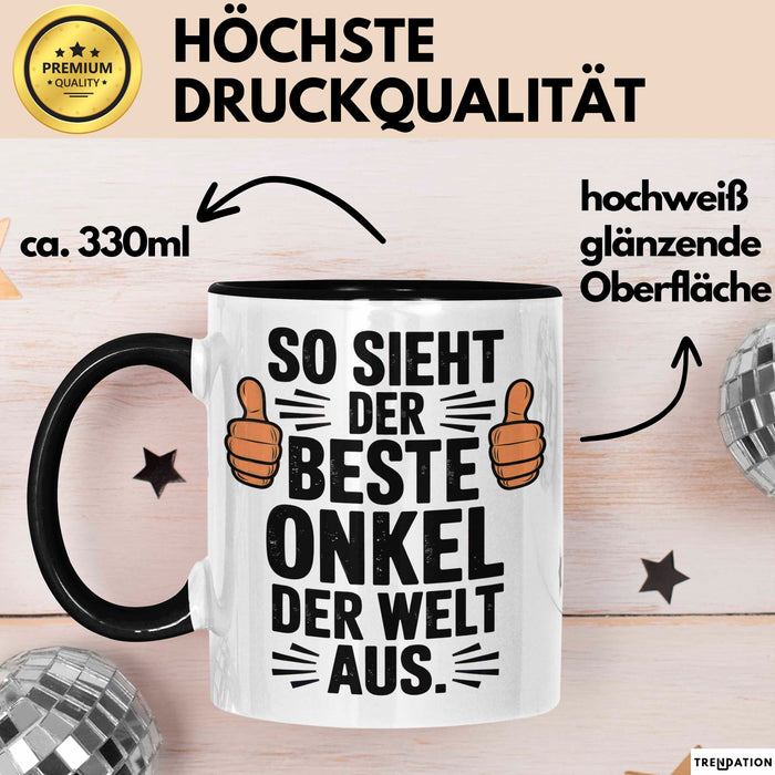 Onkel Sarkastisch Sarkasmus Tasse Geschenk Lustige Geschenkidee Spruch So Sieht Der Beste Onkel Der Welt Aus Trendation