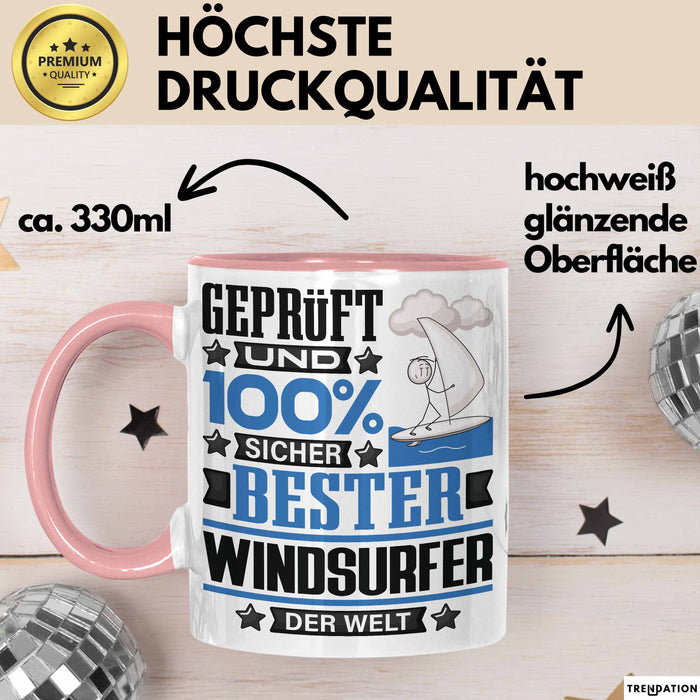 Windsurfer Geschenk Lustiger Spruch für Windsurfer Geschenkidee Bester Windsurfer Der Welt Rosa Trendation
